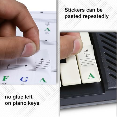 Juarez Piano Keyboard Stickers For Key, Bold Large Letter Piano Stickers For Learning, Removable Piano Keyboard Letters, Notes Label For Beginners And Kids, Jrzpst2