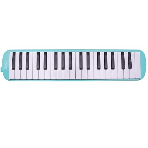 Juarez 37 Key Melodica Jmld37Gr Musical Instrument Soprano Air Piano Keyboard Pianica With Carrying Bag, 1 Soft Long Tube, 1 Mouthpiece, Wipe Cloth, Green