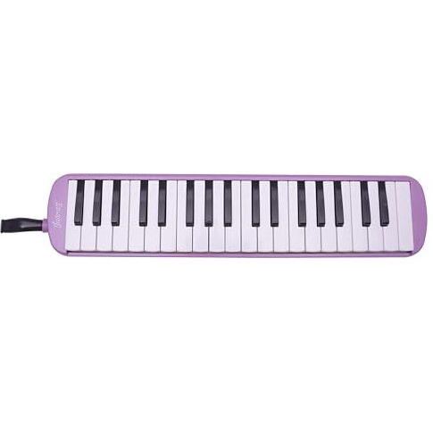 Juarez 37 Key Melodica Jmld37Pp Musical Instrument Soprano Air Piano Keyboard Pianica With Carrying Bag, 1 Soft Long Tube, 1 Mouthpiece, Wipe Cloth, Purple