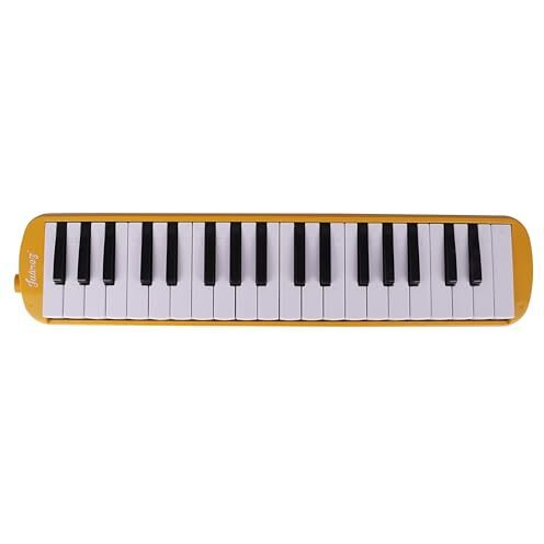 Juarez 37 Key Melodica Jmld37Yl Musical Instrument Soprano Air Piano Keyboard Pianica With Carrying Bag, 1 Soft Long Tube, 1 Mouthpiece, Wipe Cloth, Yellow