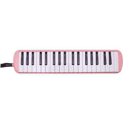 Juarez 37 Key Melodica Jmld37Pk Musical Instrument Soprano Air Piano Keyboard Pianica With Carrying Bag, 1 Soft Long Tube, 1 Mouthpiece, Wipe Cloth, Pink
