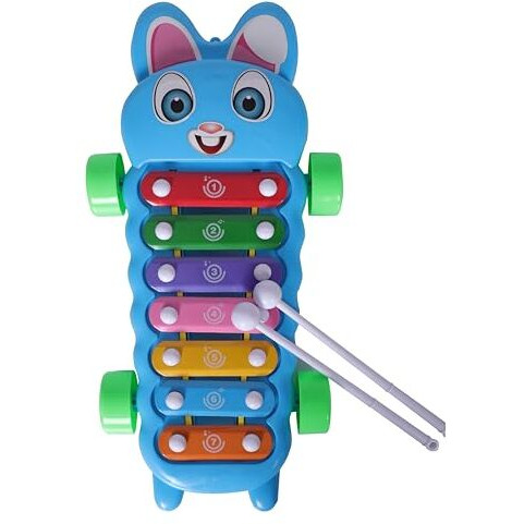 Juarez Jrzds125 Xylophone Blue For Toddlers, Musical Toy For Kids 1-3 Years, Colorful Keys With Safe Sticks, Brain Development, Non-Battery Operated, Durable & Educational