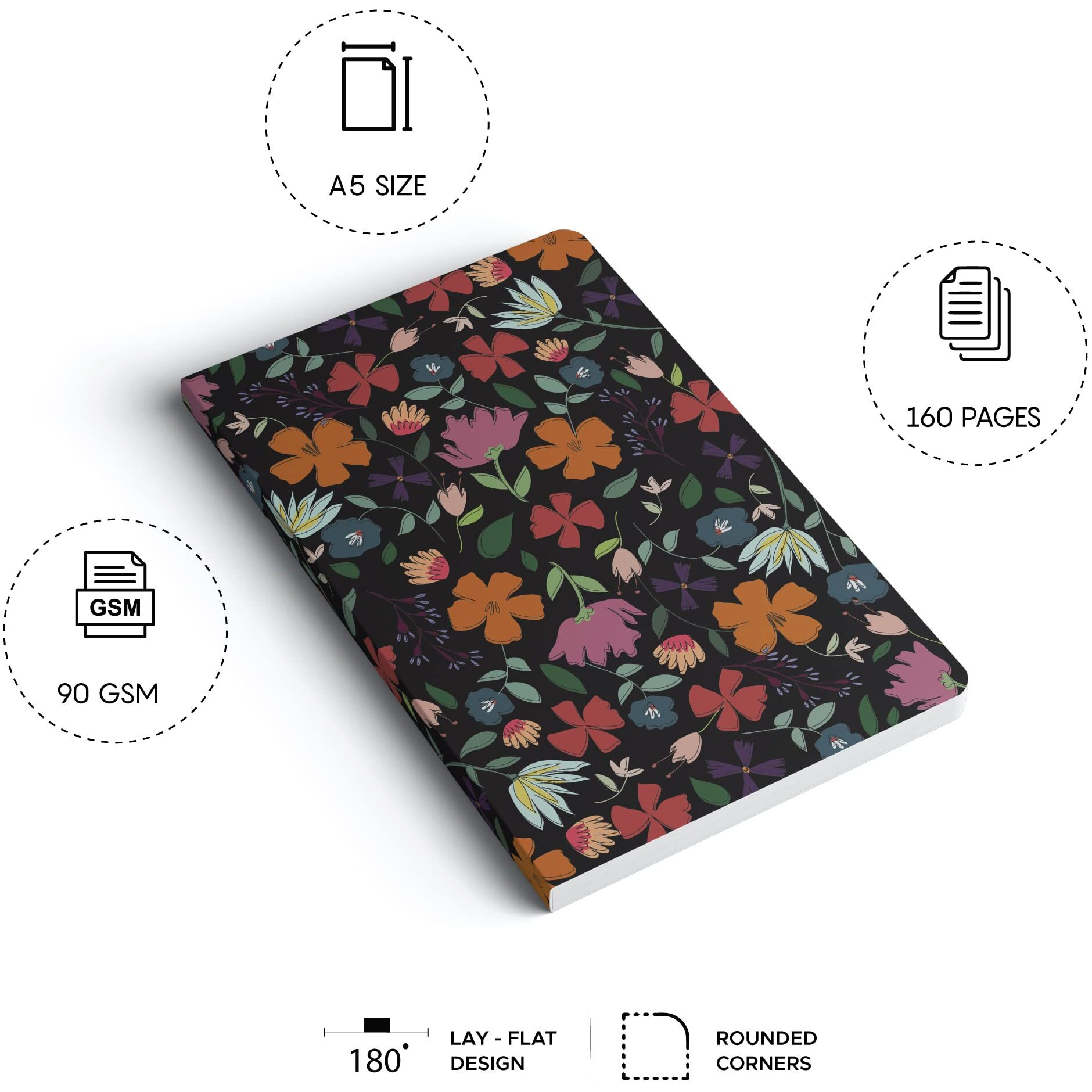Factor Notes A5 Notebook Ruled | 90 Gsm | 160 Pages (Floressence)