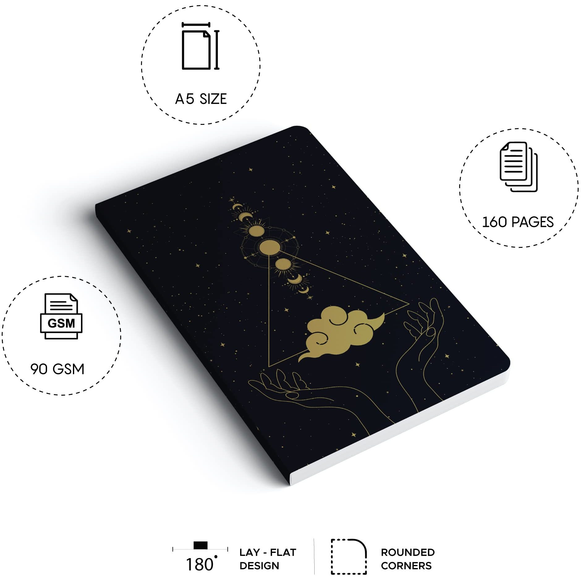 Factor Notes A5 Notebook Ruled | 90 Gsm | 160 Pages (Celestial)