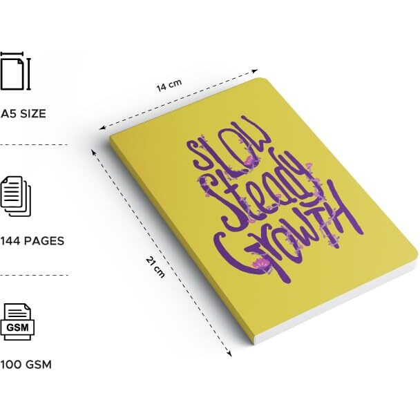 Factor Notes 90 Gsm A5 Notebook Plain | 160 Pages (Slow Steady Growth)