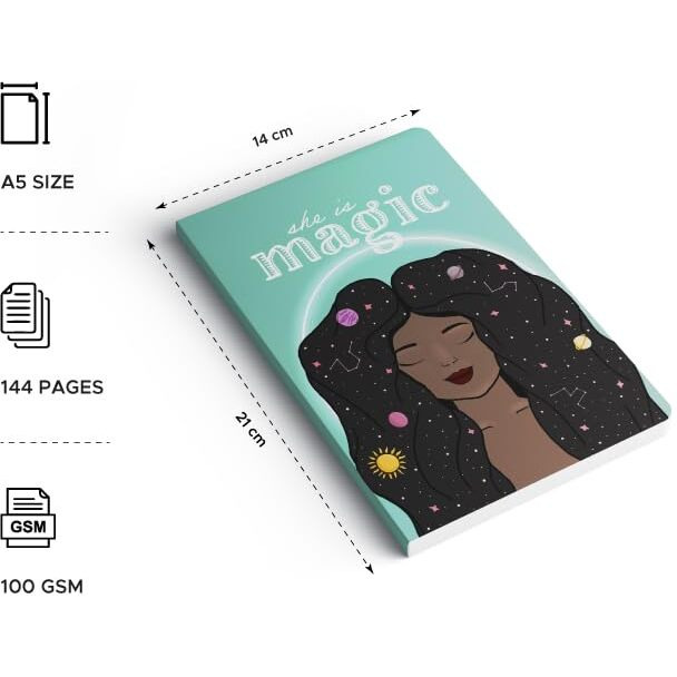 Factor Notes 90 Gsm A5 Notebook Plain | 160 Pages (She Is Magic)