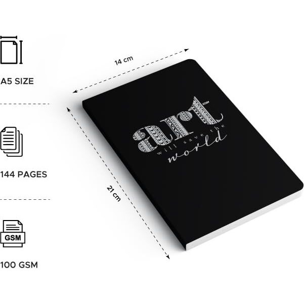 Factor Notes 100 Gsm A5 Notebook Plain | 144 Pages (Art Will Save The World)