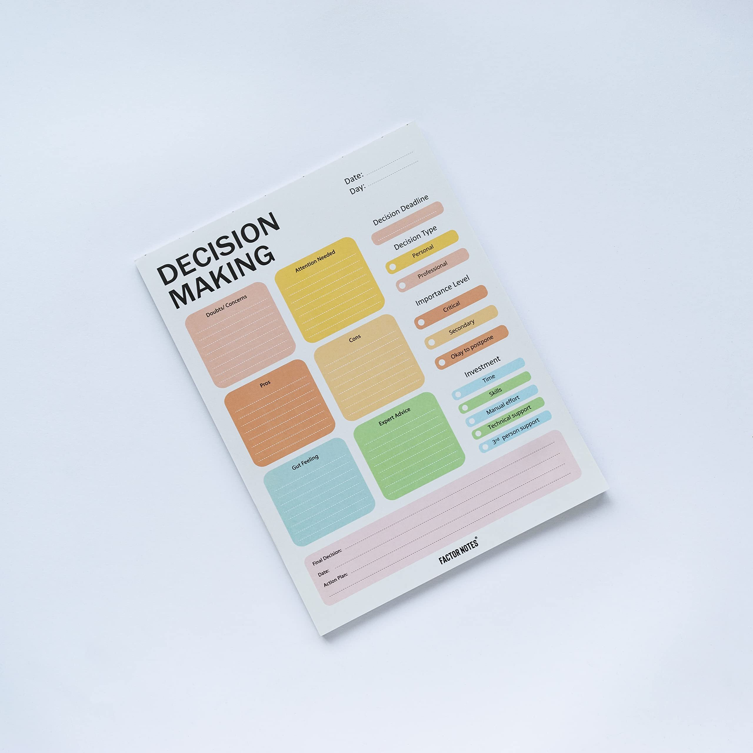 Factor Notes Tear-Off NotepadsA4 Sized|52 Sheets|100 Gsm(Decision Making)