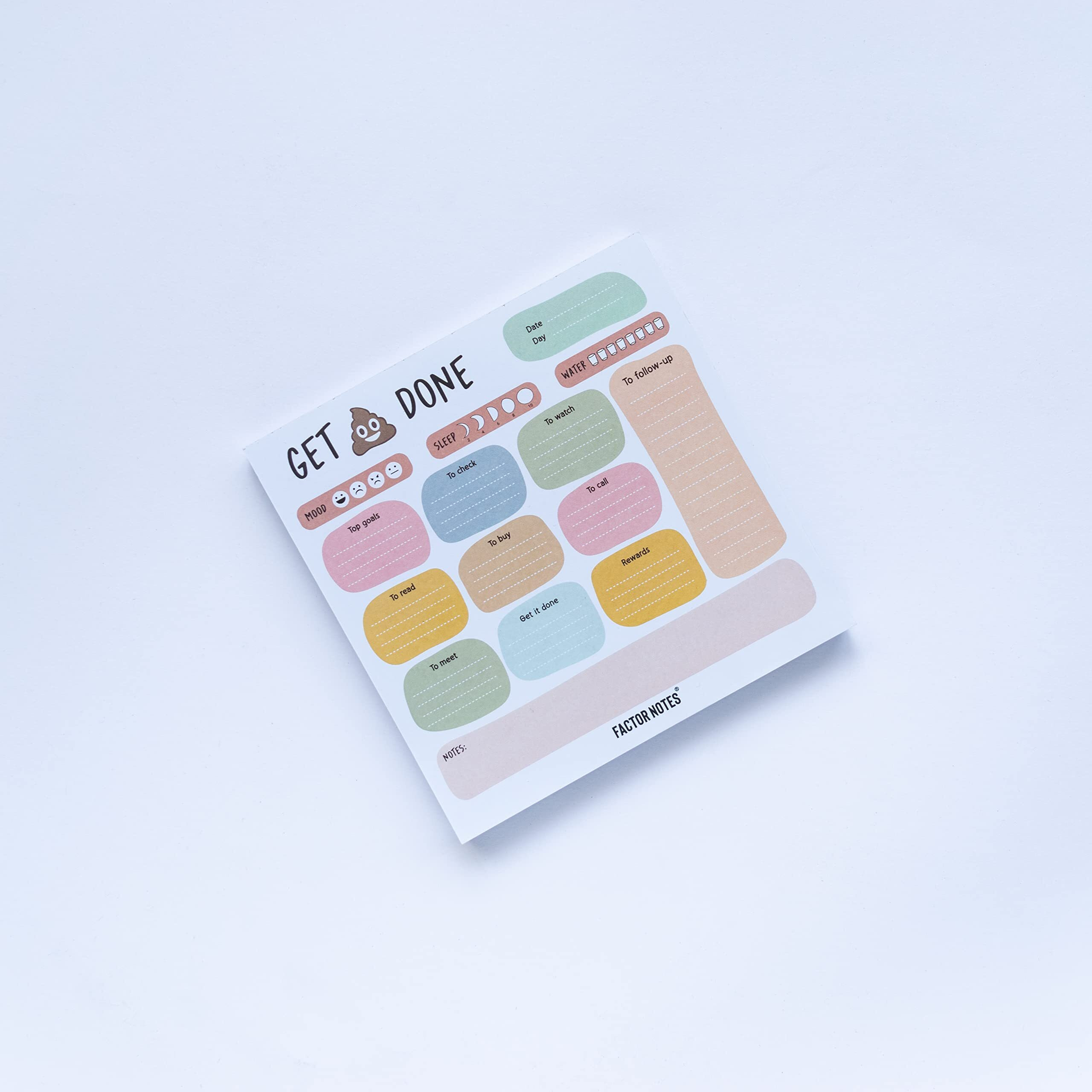 Factor Notes Tear-Off NotepadsSquare Sized|90 Sheets|90 Gsm(Daily Reminder)