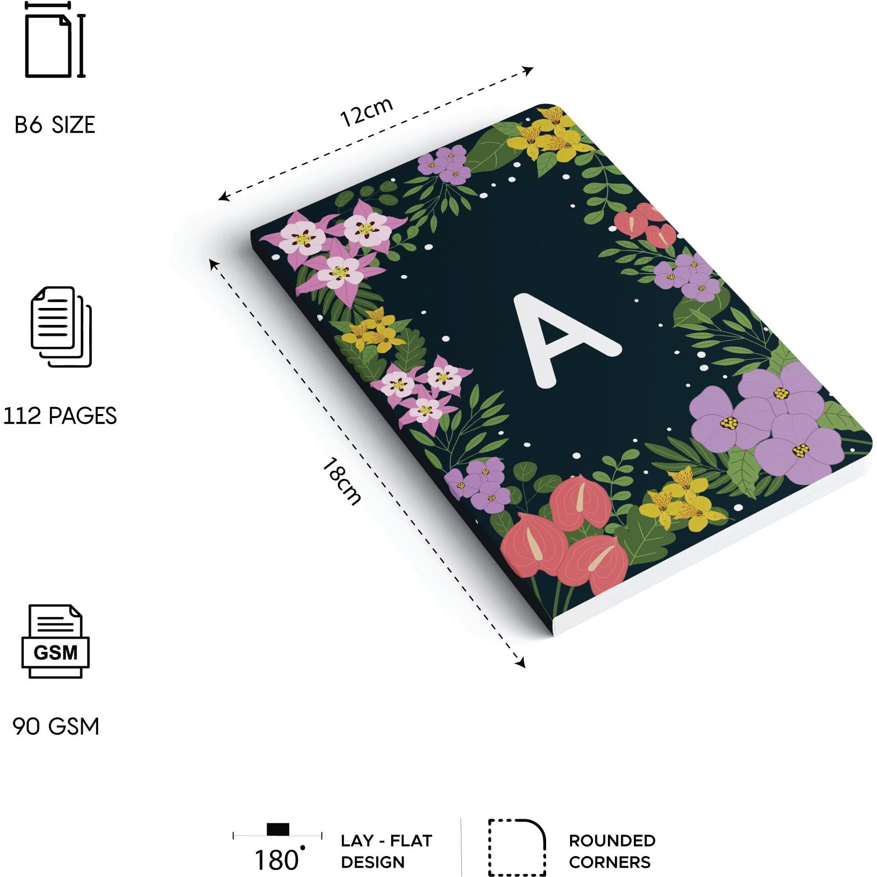 Factor Notes Notebook B6, Ruled, Alphabet Series (A), 112 Pages