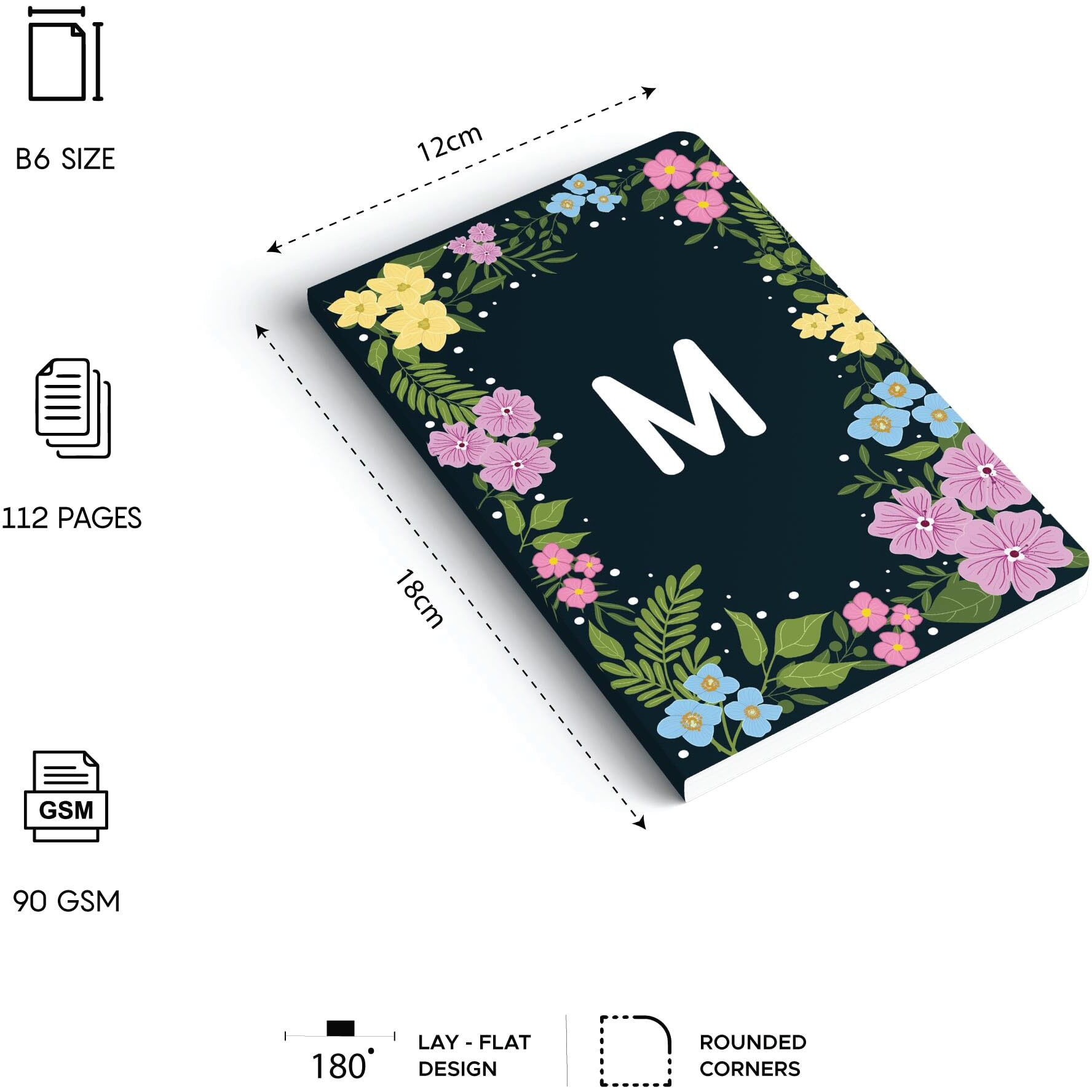 Factor Notes Notebook B6, Ruled, Alphabet Series (M), 112 Pages