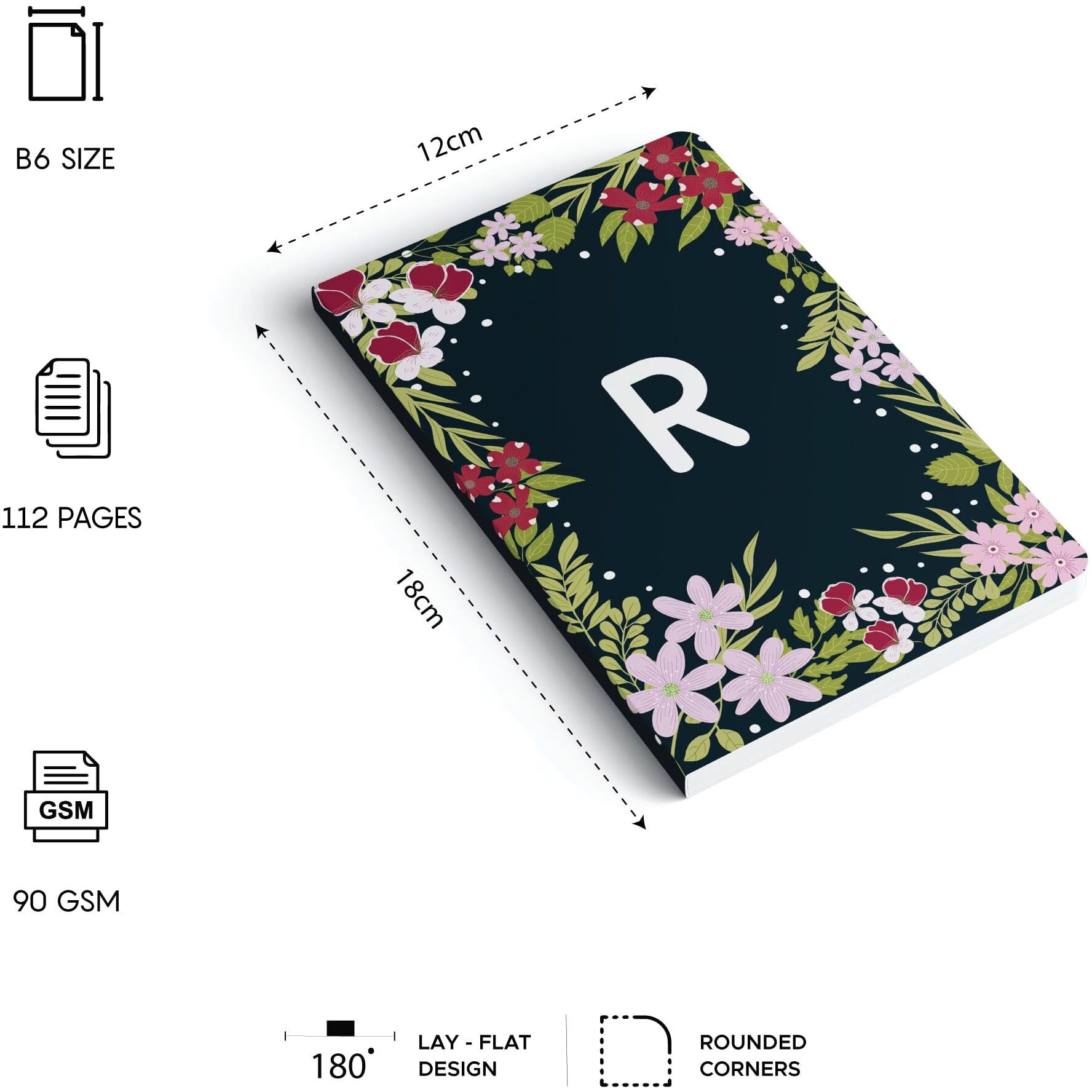 Factor Notes Notebook B6, Ruled, Alphabet Series (R), 112 Pages