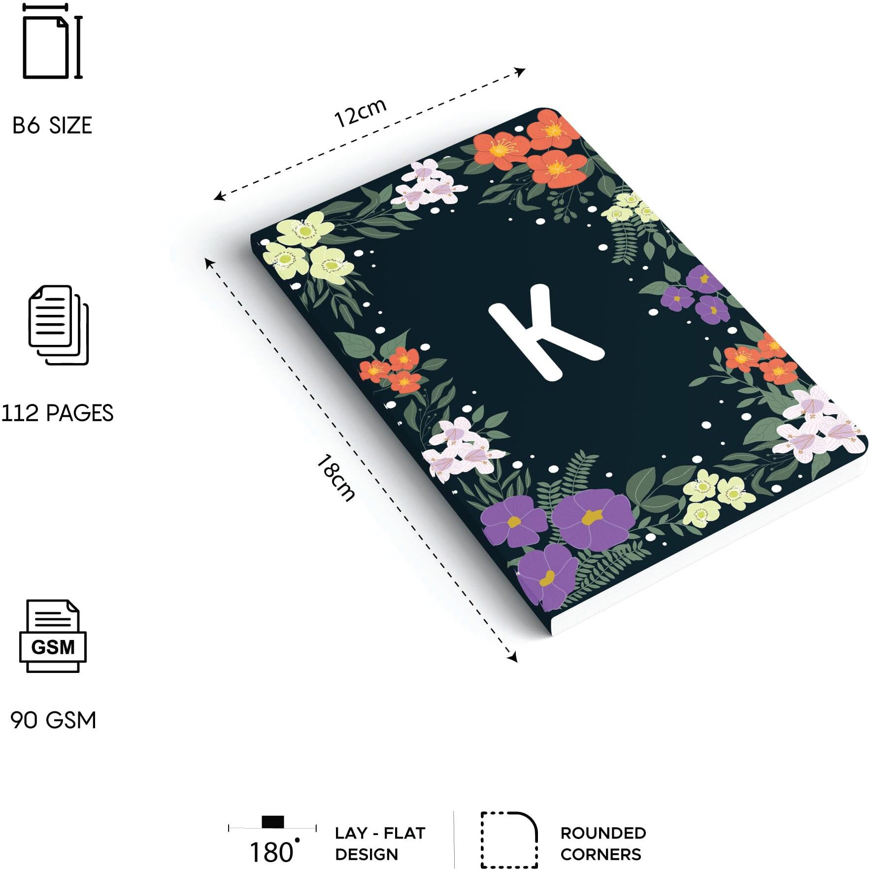Factor Notes Notebook B6, Ruled, Alphabet Series (K), 112 Pages