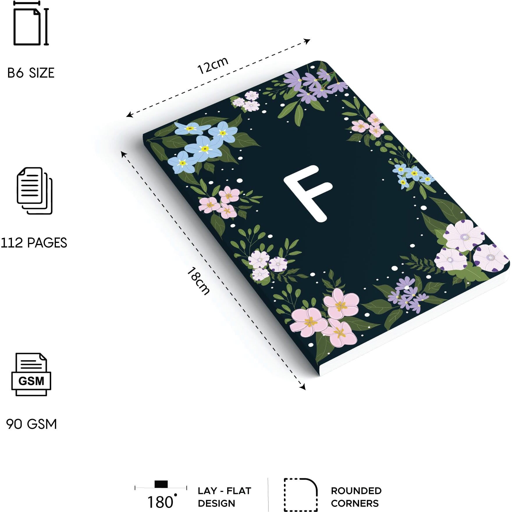 Factor Notes Notebook B6, Ruled, Alphabet Series (F), 112 Pages