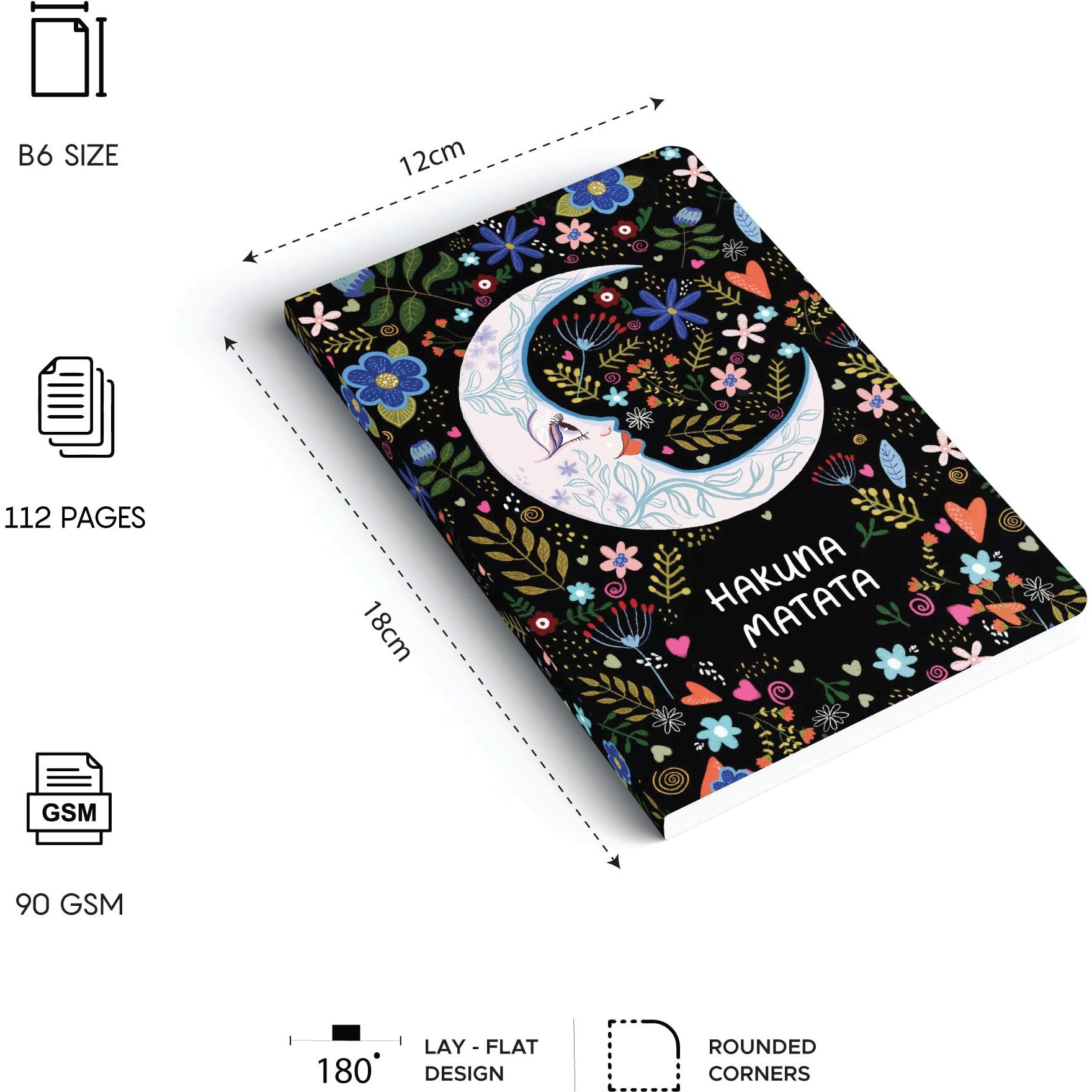 Factor Notes Notebook 90 Gsm, B6, Ruled, 112 Pages Journal Diary (Hakuna Matata)