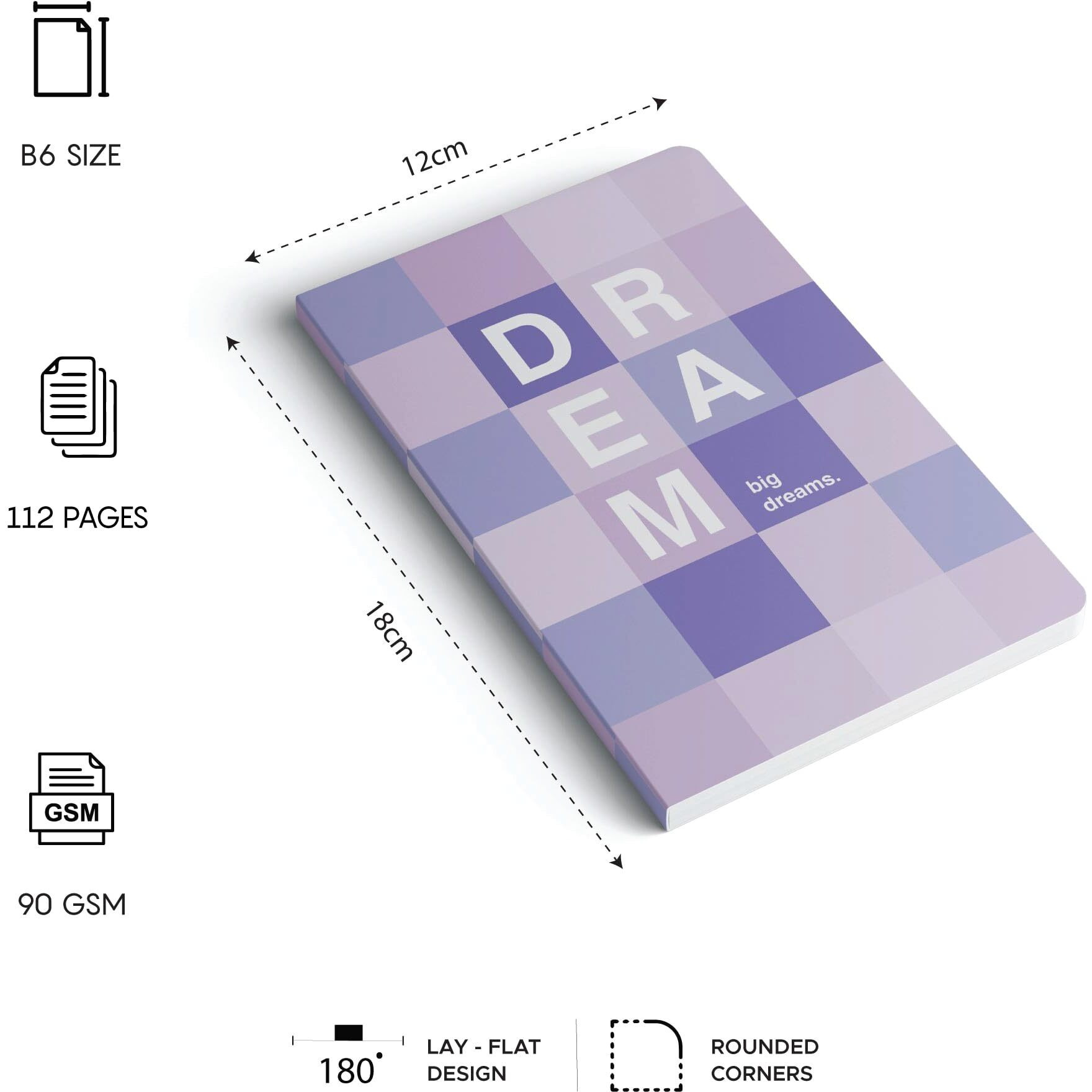 Factor Notes Notebook 90 Gsm, B6, Ruled, 112 Pages Journal Diary (Dream)