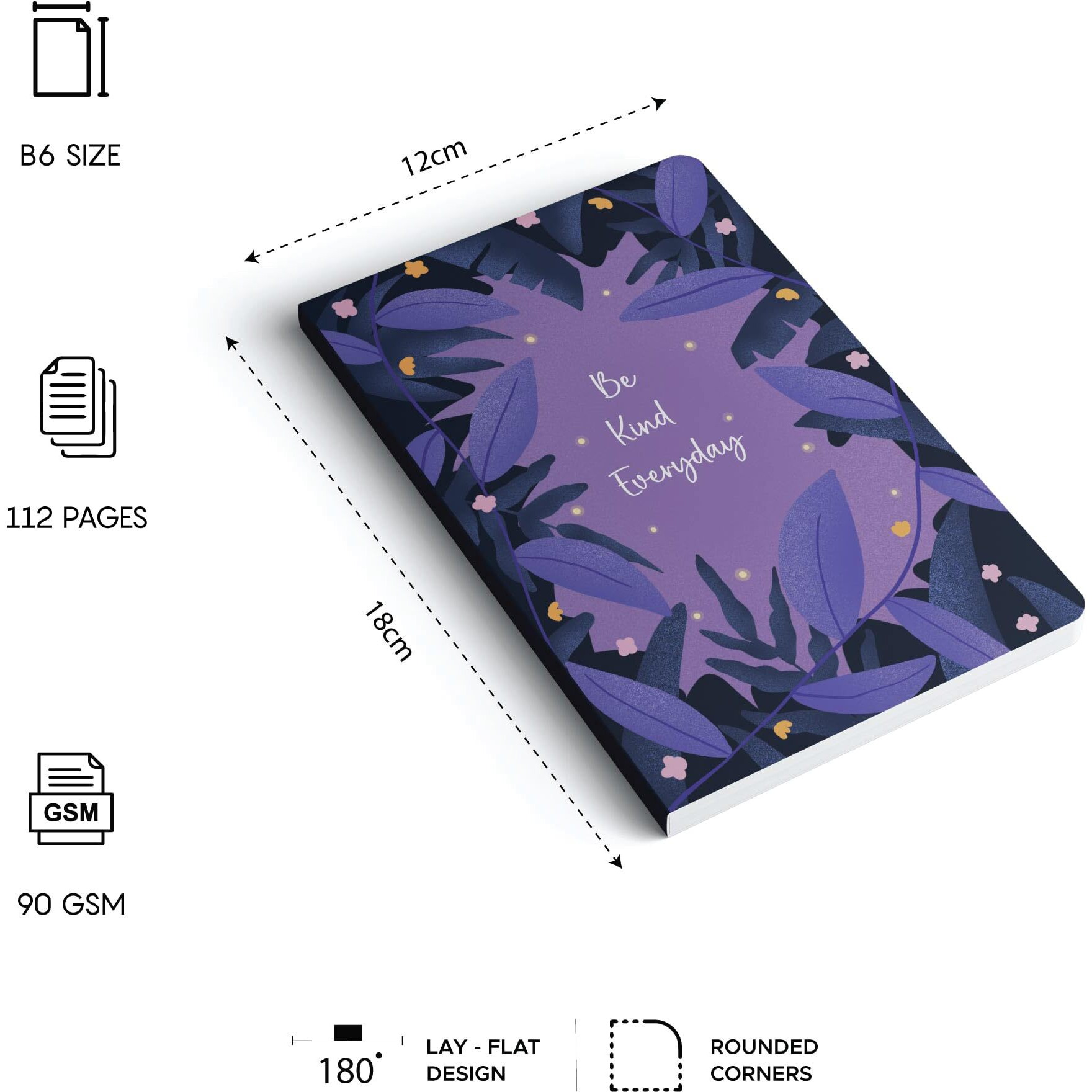 Factor Notes Notebook 90 Gsm, B6, Ruled, 112 Pages Journal Diary (Be Kind Everyday)