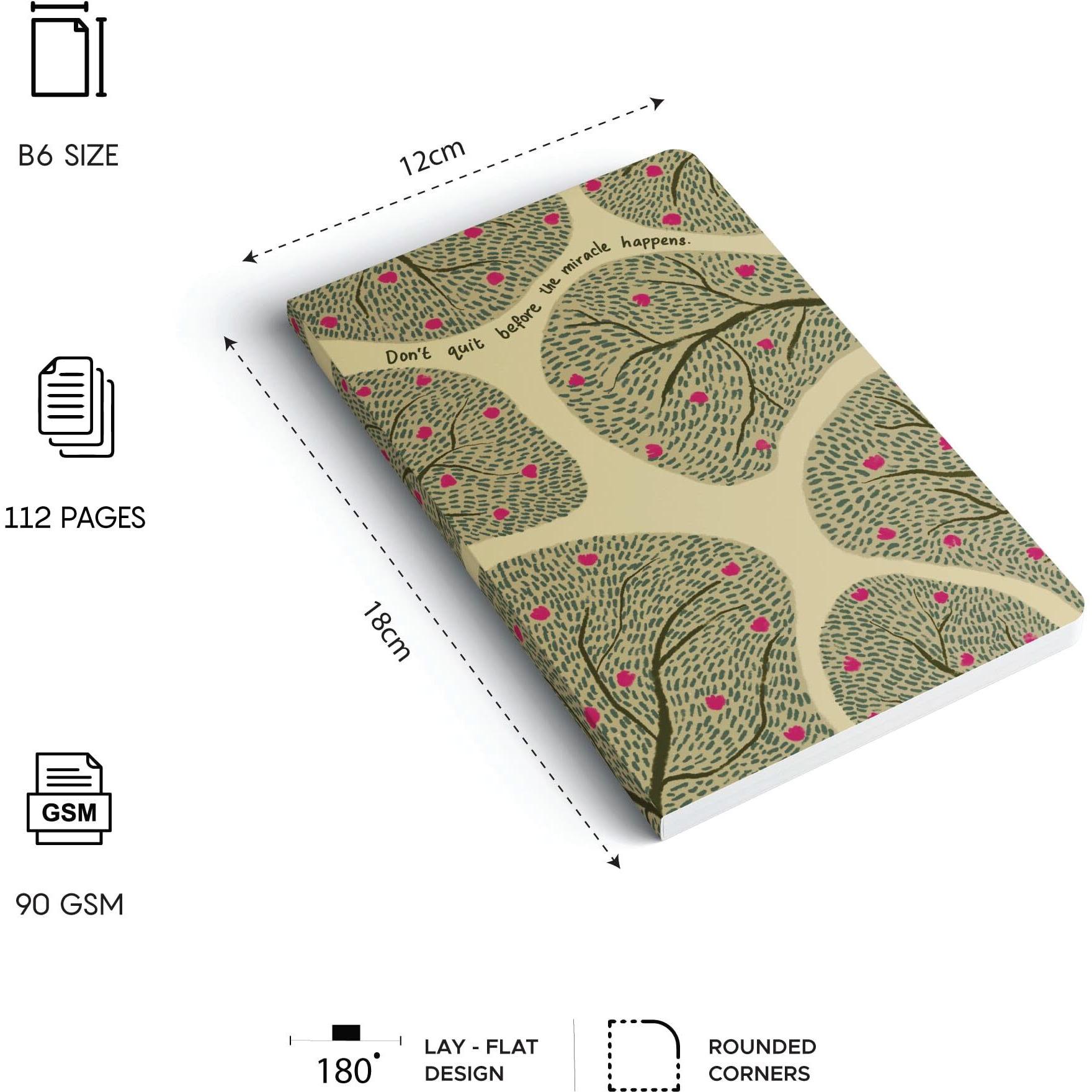 Factor Notes Notebook 90 Gsm, B6, Ruled, 112 Pages Journal Diary (DonT Quit)
