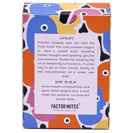Factor Notes Adults Conversation Card Game  Spill The Truth