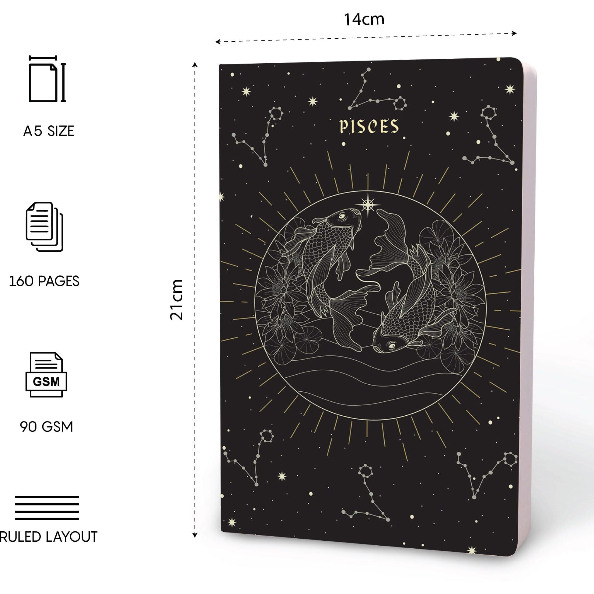 Factor Notes A5 Notebook Ruled | 90 Gsm | 160 Pages(Pisces)