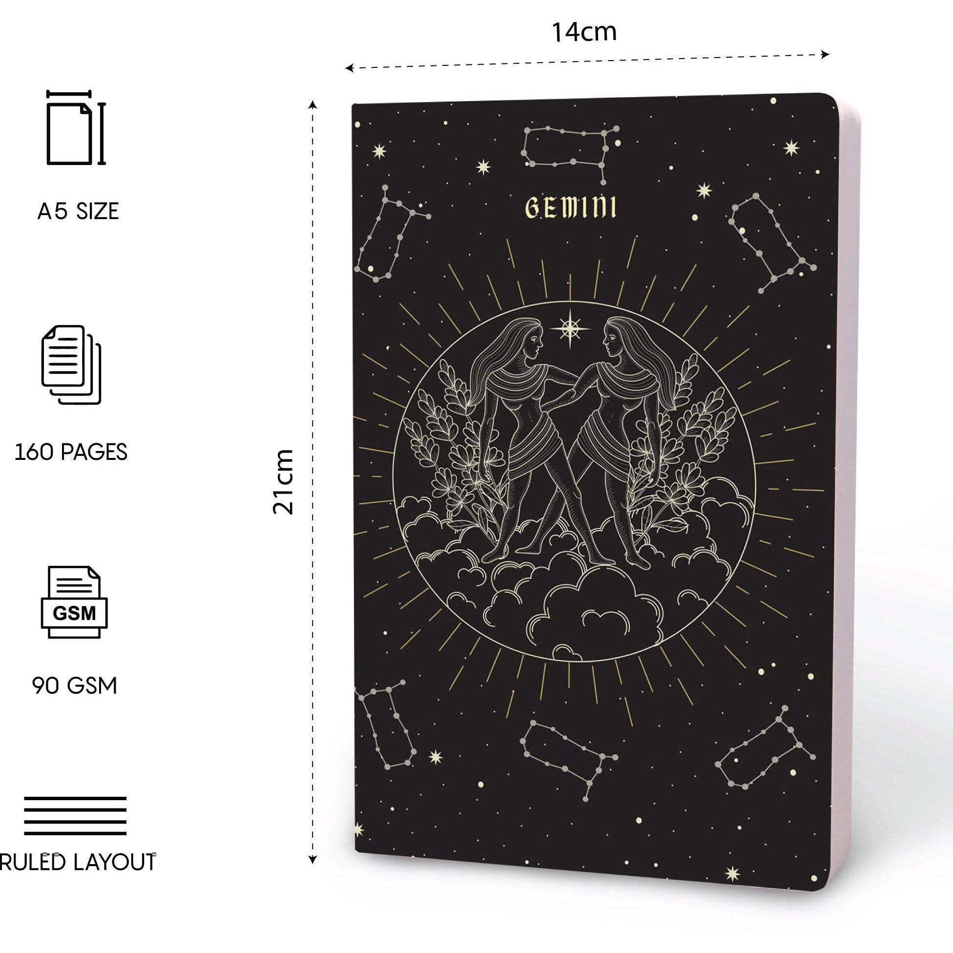 Factor Notes A5 Notebook Ruled | 90 Gsm | 160 Pages(Gemini)