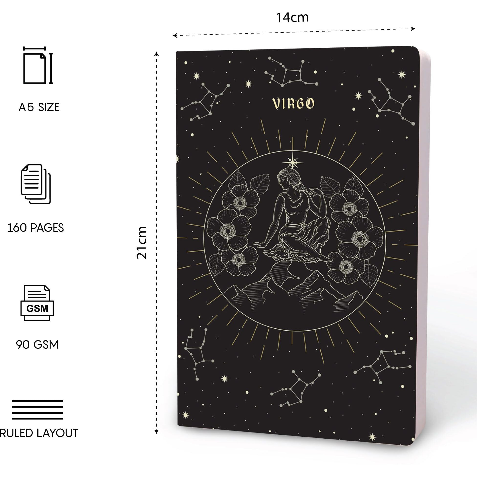 Factor Notes A5 Notebook Ruled | 90 Gsm | 160 Pages(Virgo)