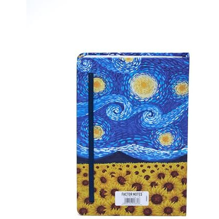 Factor Notes 2025 Classic 12-Month Dated Planner 100+ Stickers | Habit Tracker | Inspirational Quotes | Sleep & Mood Trackers | Vision Board | 3 Bookmarks | Inner Pocket (Starry Flowers)