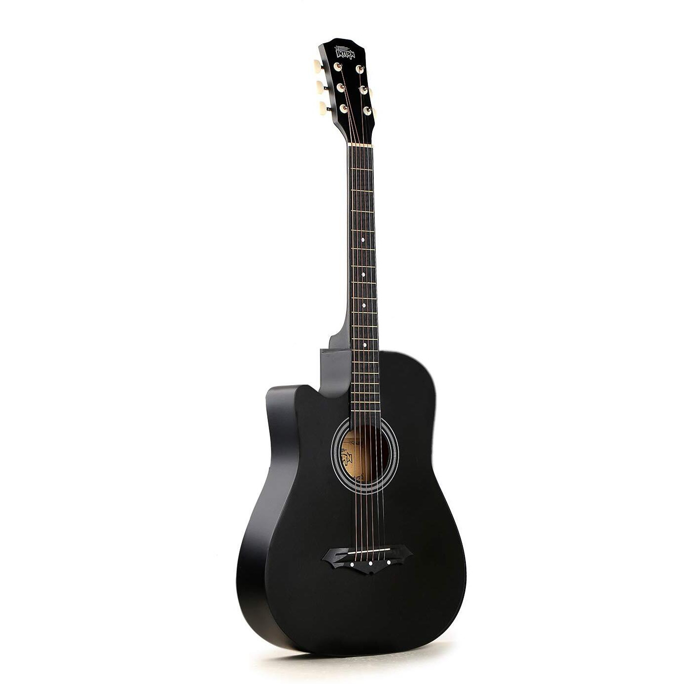 Intern Int-38C-L-Bk Left Hand Acoustic Guitar Kit (Black)