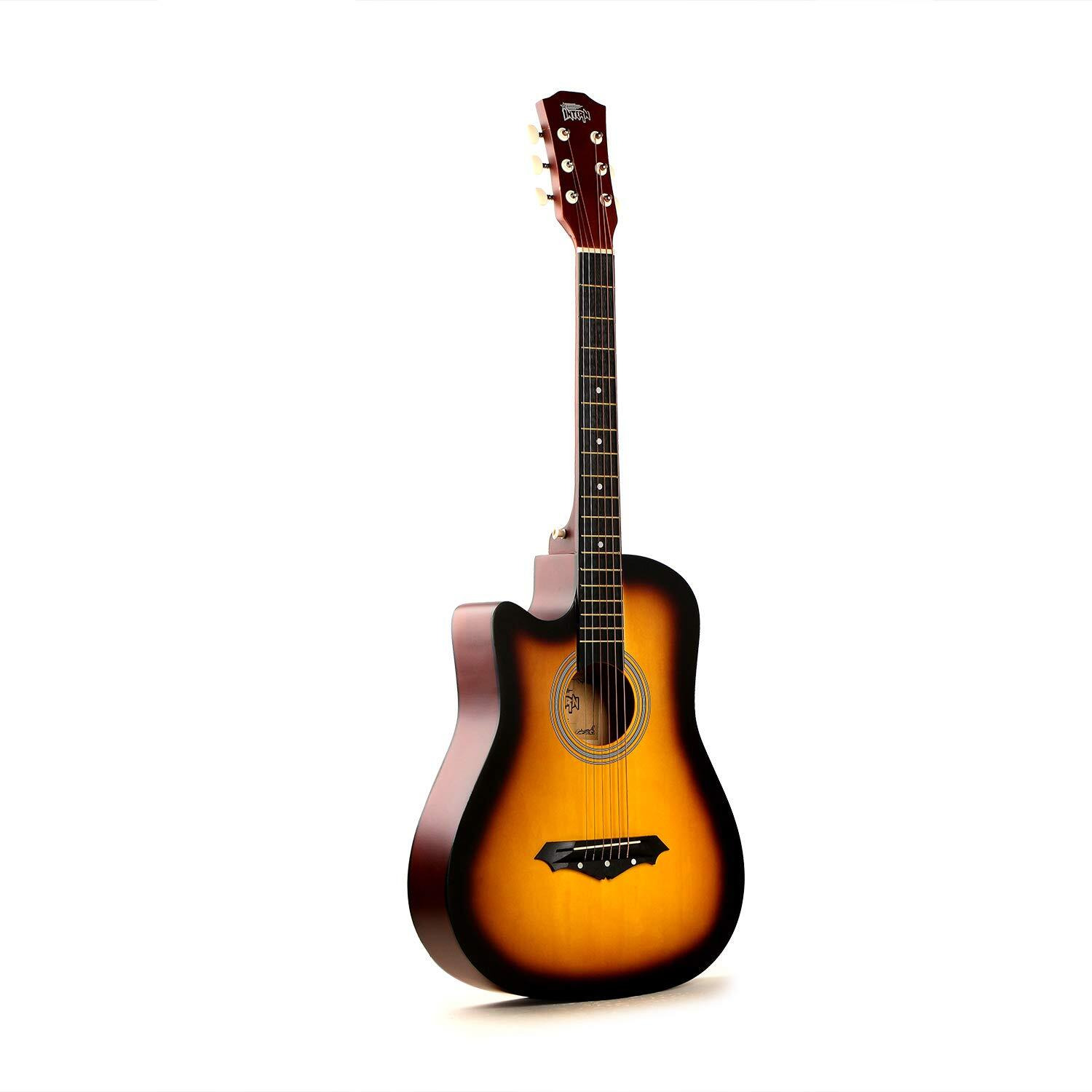 Intern Int-38C-L-Sb Left Hand Acoustic Guitar Kit, With Bag, Strings, Pick And Strap (Sunburst)