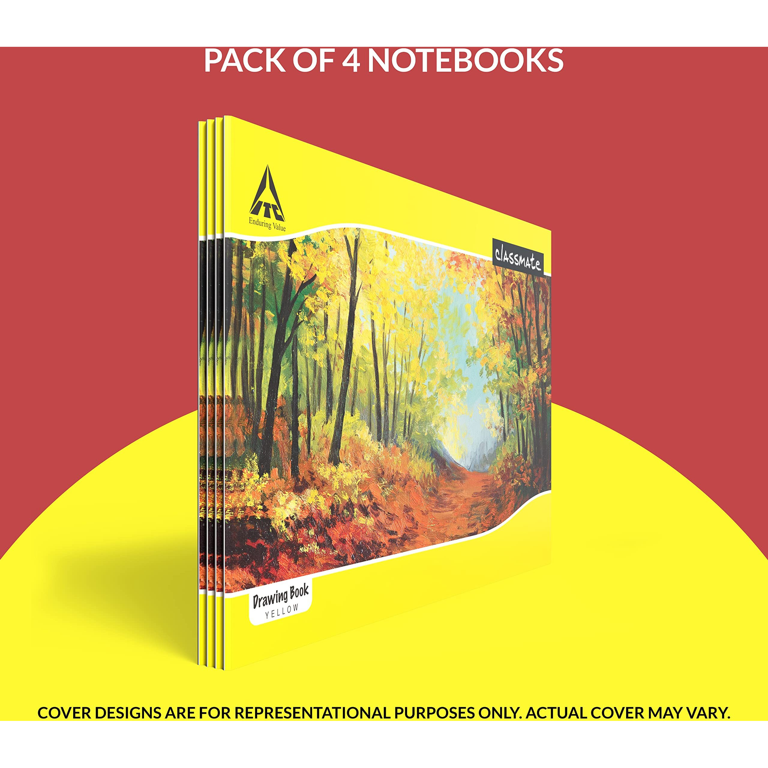 Classmate Drawing Book - Unruled, 40 Pages, 210 Mm X 297 Mm - Pack Of 4
