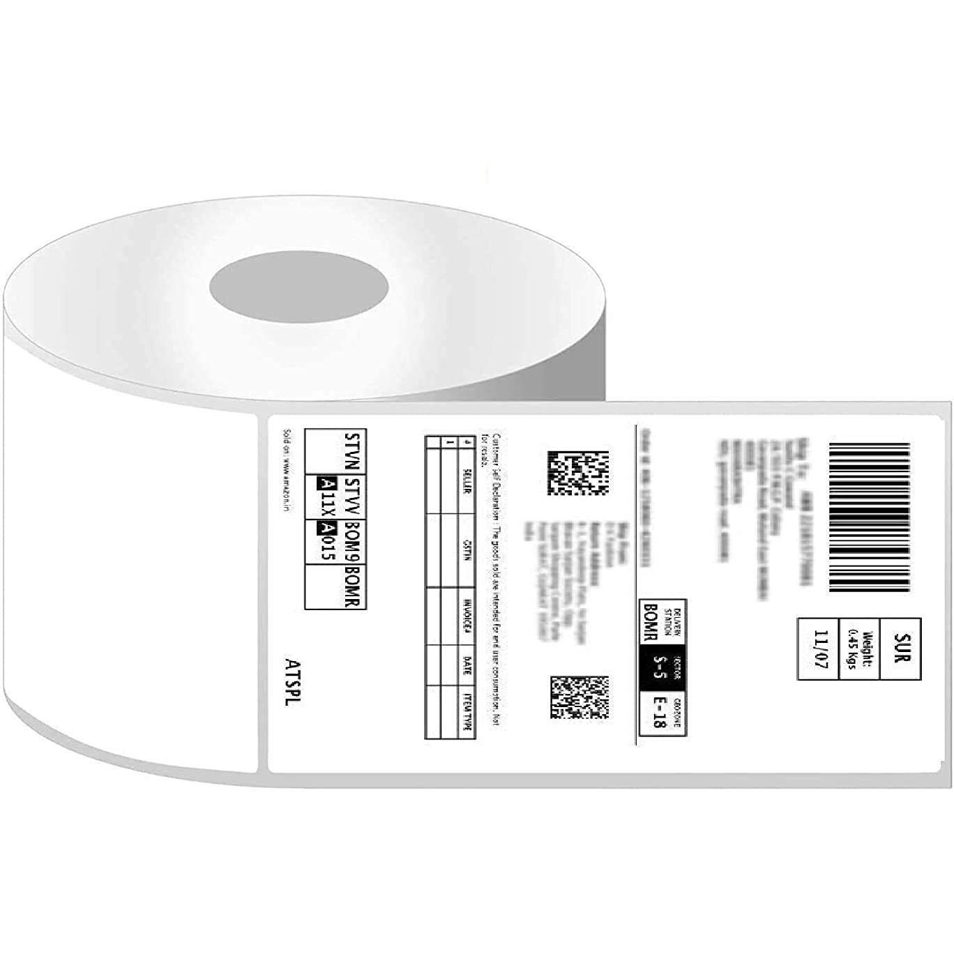 Brustro Self Adhesive White Direct Thermal Shipping 500 Labels Stickers Roll, 4 X 6-Inch (100X150 Mm - 1-Inch Core, Used For Printing Shipping Labels(White, 4&quotX 6") Pack Of 1