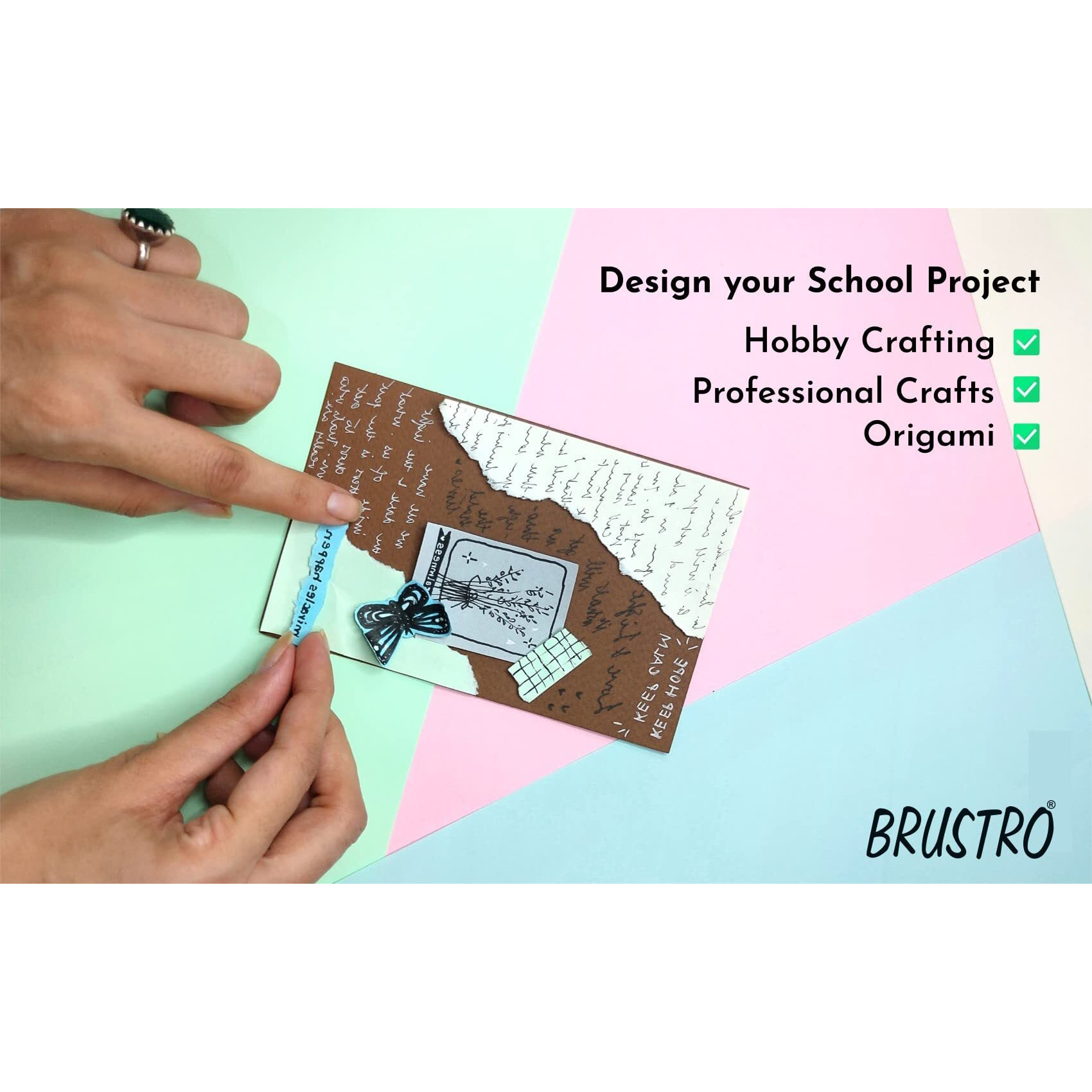 Brustro Copytinta Coloured Craft Paper A4 Size 80 Gsm Ivory Shade (Avorio), 30 Sheets Pack.| Double Side Coloured, Ideal For Office Printing,Origami & Diy Art,Craft.