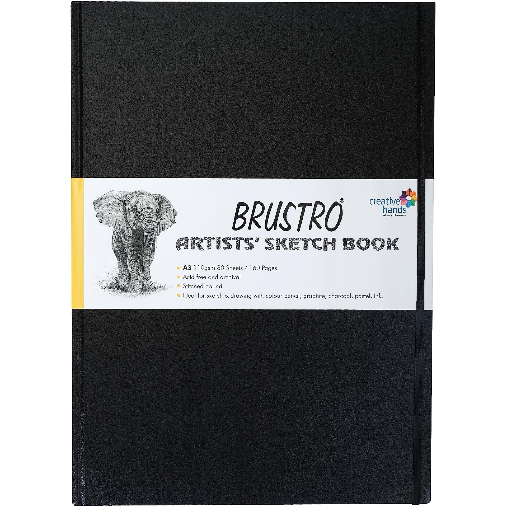 Brustro Artists Stitched Bound Sketch Book, A3 Size, 160 Pages, 110 Gsm