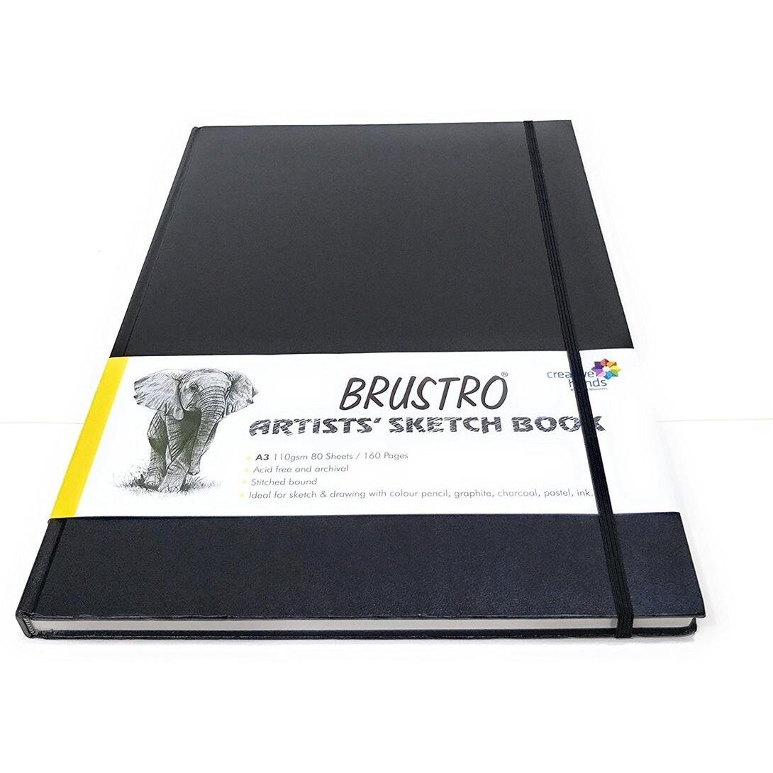 Brustro Artists Stitched Bound Sketch Book, A3 Size, 160 Pages, 110 Gsm
