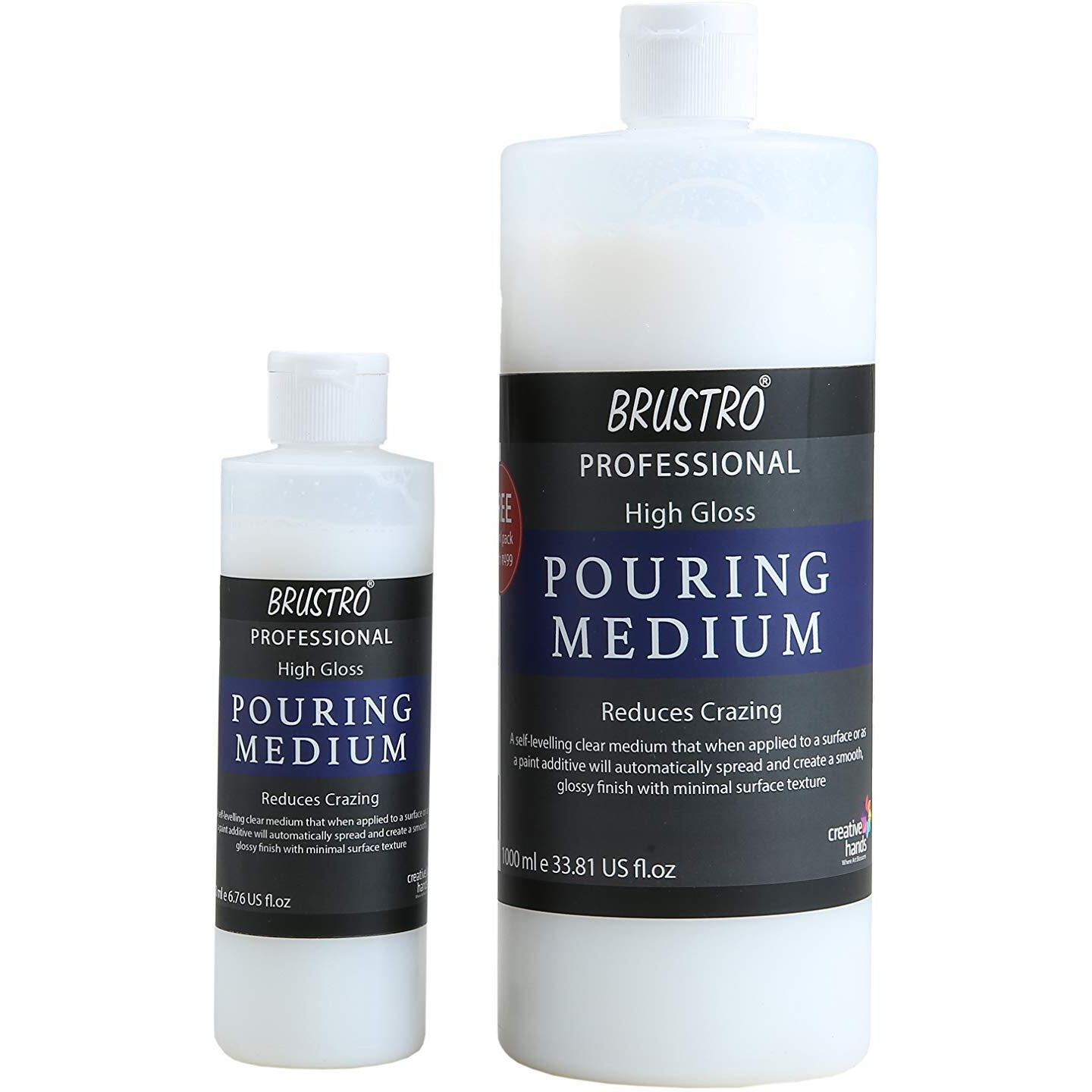 Brustro Pouring Medium 1000 Ml (1 Ltr.). Free Brustro Pouring Medium 200 Ml (Worth Rs. 499)