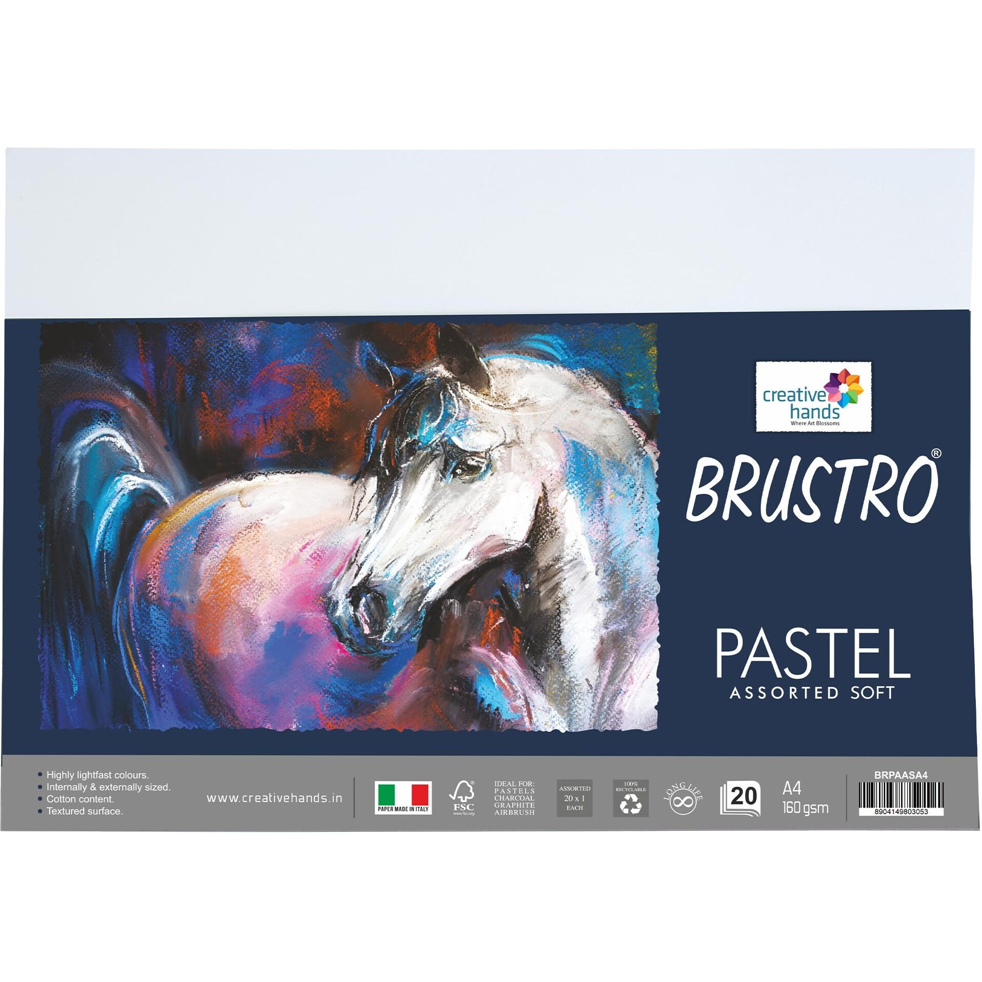 Brustro Artists Pastel Papers 160 Gsm A4 Assorted Soft Of 2 Packets (Each Packet Contains 20 Sheets)