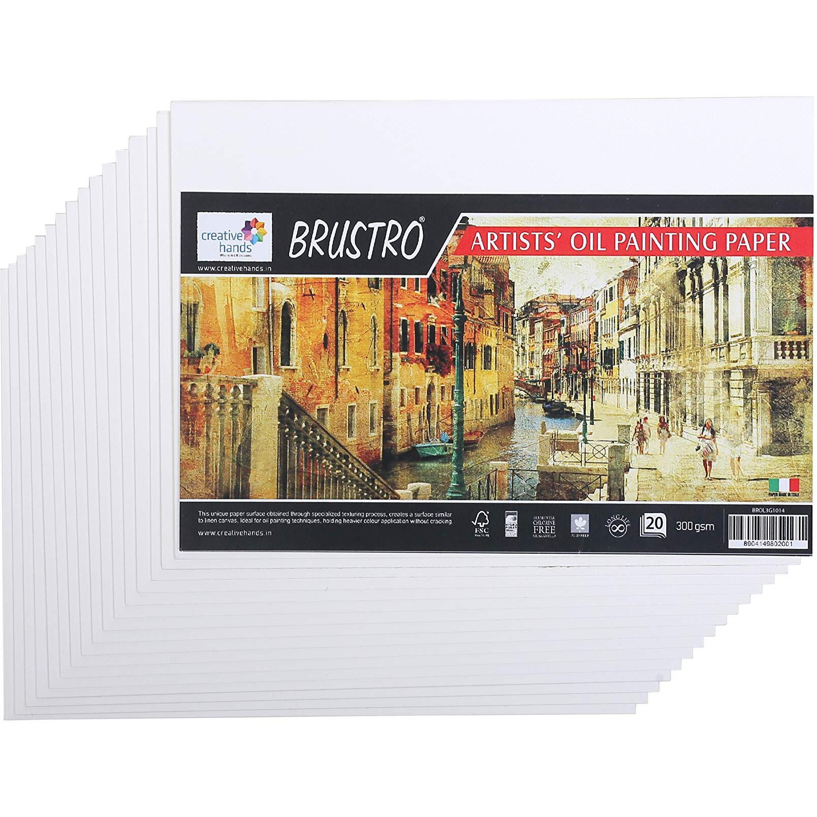 Brustro Artists Oil Paper 300Gsm -20 Sheets. Size (Small) 10 Cm X 14 Cm