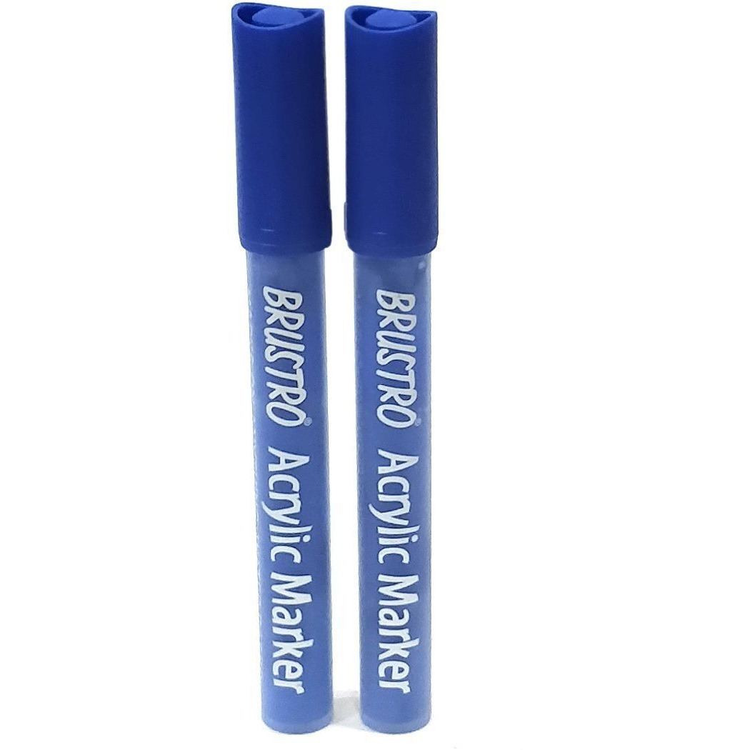 Brustro Acrylic (Diy) Marker Blue Pack Of - 2 (For Craftworks, School Projects, And Other Presentations)