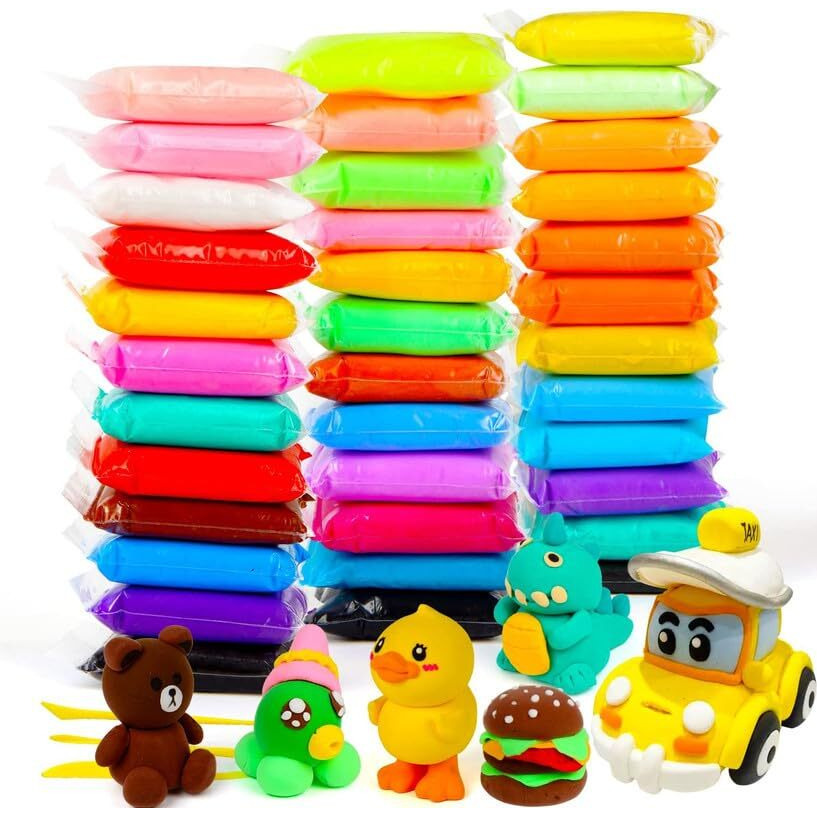 Eclet (Pack Of 1Air Dry Clay, Colorful Children Soft Clay, Creative Art Crafts, Gifts For Kids-Multi Color. Non-Toxic Modeling Magic Fluffy Foam Bouncing Clay Putty Kit For Kids With Tools .48