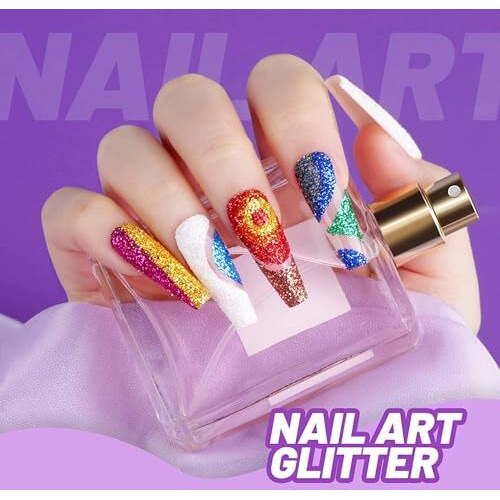 Eclet 6 Colors Nail Glitter Set, 15G Fine Glitter Cans For Nail Art, Eye Shadow, Cosmetics, Body, Crafts, Painting Art Pigment