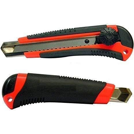 Eclet Heavy Duty 18 Mm Cutter Knife Utility Knife Box Cutters, Utility Knife Retractable, Compact, Extended Use For Heavy Duty Office, Home, Craft Arts (Color As Per Availability) C