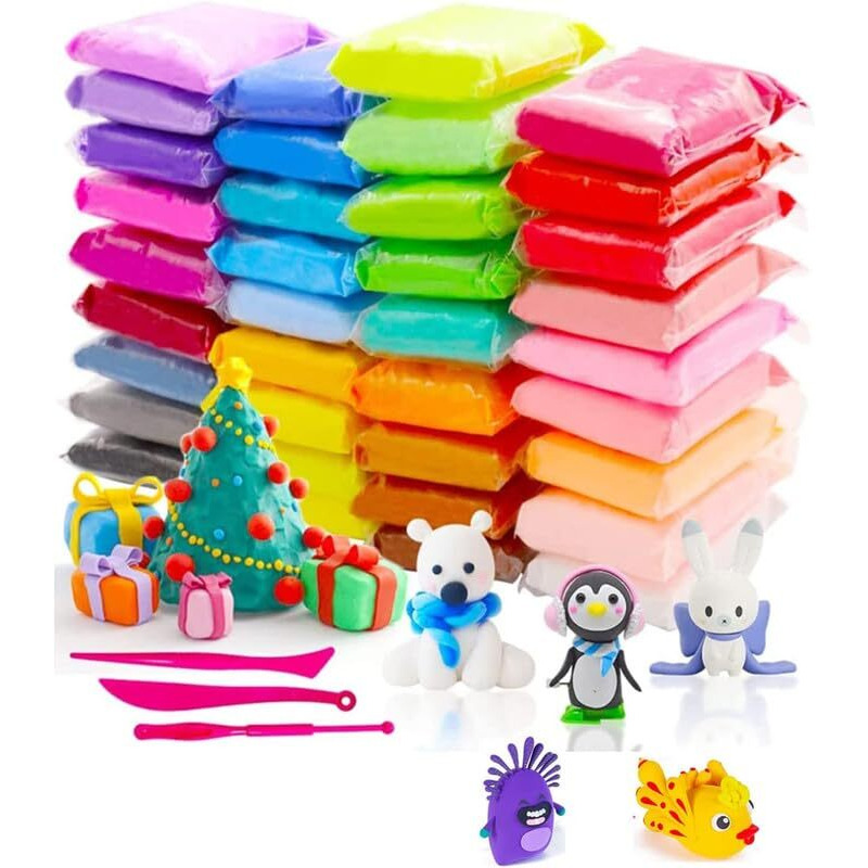 Eclet (Pack Of 1Air Dry Clay, Colorful Children Soft Clay, Creative Art Crafts, Gifts For Kids-Multi Color. Non-Toxic Modeling Magic Fluffy Foam Bouncing Clay Putty Kit For Kids With Tools .47