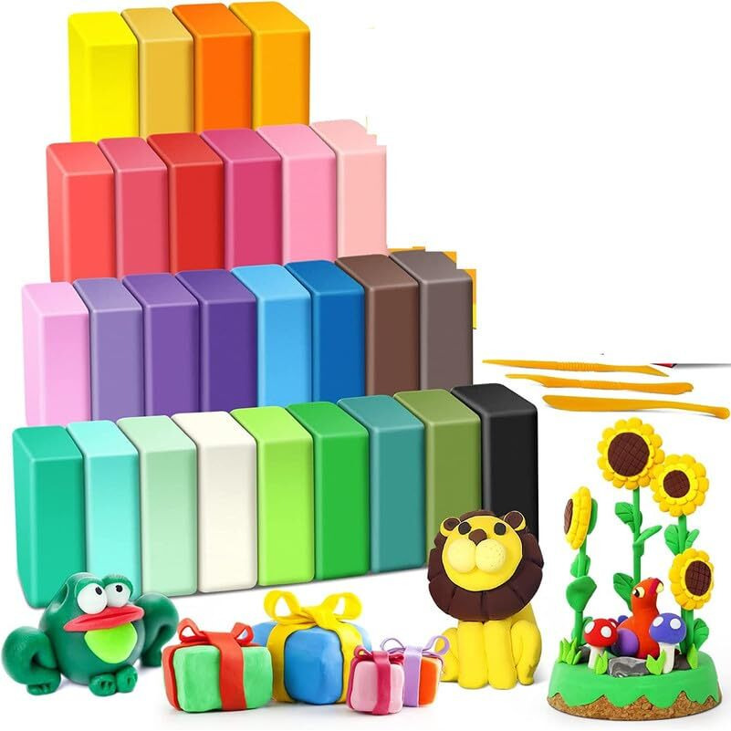 Eclet (Pack Of 1Air Dry Clay, Colorful Children Soft Clay, Creative Art Crafts, Gifts For Kids-Multi Color. Non-Toxic Modeling Magic Fluffy Foam Bouncing Clay Putty Kit For Kids With Tools .144