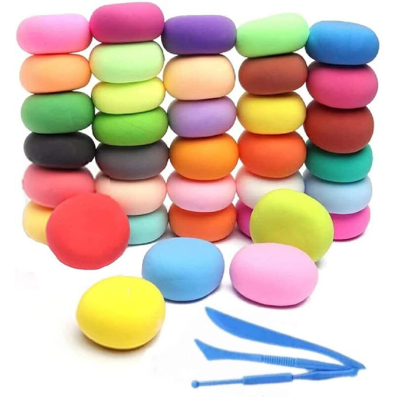 Eclet (Pack Of 1Air Dry Clay, Colorful Children Soft Clay, Creative Art Crafts, Gifts For Kids-Multi Color. Non-Toxic Modeling Magic Fluffy Foam Bouncing Clay Putty Kit For Kids With Tools .45