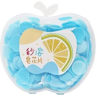 Eclet Apple Shape 1 Pcs In A Box Multicolor Portable Disposable Paper Soap Confetti Soap Sheets Soap Flakes For Washing Hand, Scented Bath Slice Sheet Foaming Flakes For Travel And Outdoor With Pouch