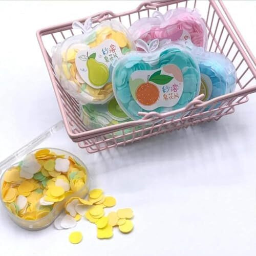 Eclet Apple Shape 1 Pcs In A Box Multicolor Portable Disposable Paper Soap Confetti Soap Sheets Soap Flakes For Washing Hand, Scented Bath Slice Sheet Foaming Flakes For Travel And Outdoor With Pouch