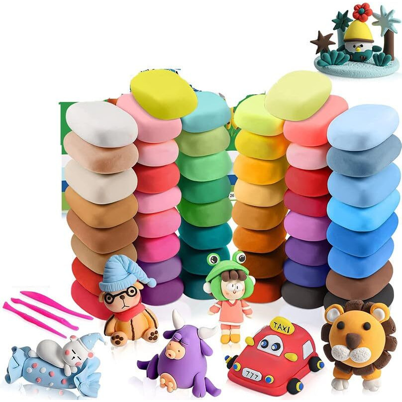 Eclet (Pack Of 1Air Dry Clay, Colorful Children Soft Clay, Creative Art Crafts, Gifts For Kids-Multi Color. Non-Toxic Modeling Magic Fluffy Foam Bouncing Clay Putty Kit For Kids With Tools .138