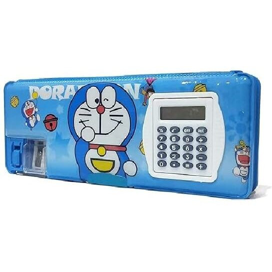 Eclet Pencil Box With Calculator & Dual Sharpener Magnetic Jumbo Pencil Box Geometry Box (Blue) B