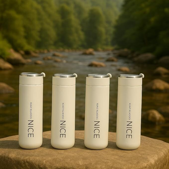 Eclet Hydrachic 400Ml Bpa-Free Glass Inner Liner Water Bottle - Portable Multicolor Design For School, Gym, Home, And Office - Ideal For Boys & Girls Pack Of 1 Any Random Color Will Send