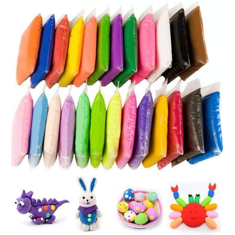 Eclet (Pack Of 1Air Dry Clay, Colorful Children Soft Clay, Creative Art Crafts, Gifts For Kids-Multi Color. Non-Toxic Modeling Magic Fluffy Foam Bouncing Clay Putty Kit For Kids With Tools .58